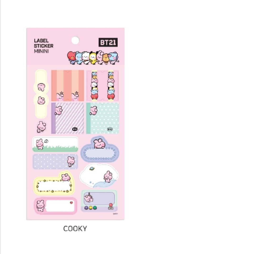 [PREORDER] BT21 - LABEL STICKER MININI