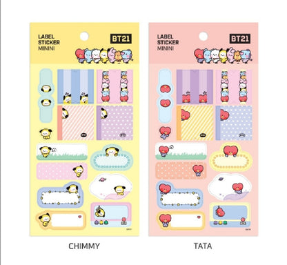 [PREORDER] BT21 - LABEL STICKER MININI