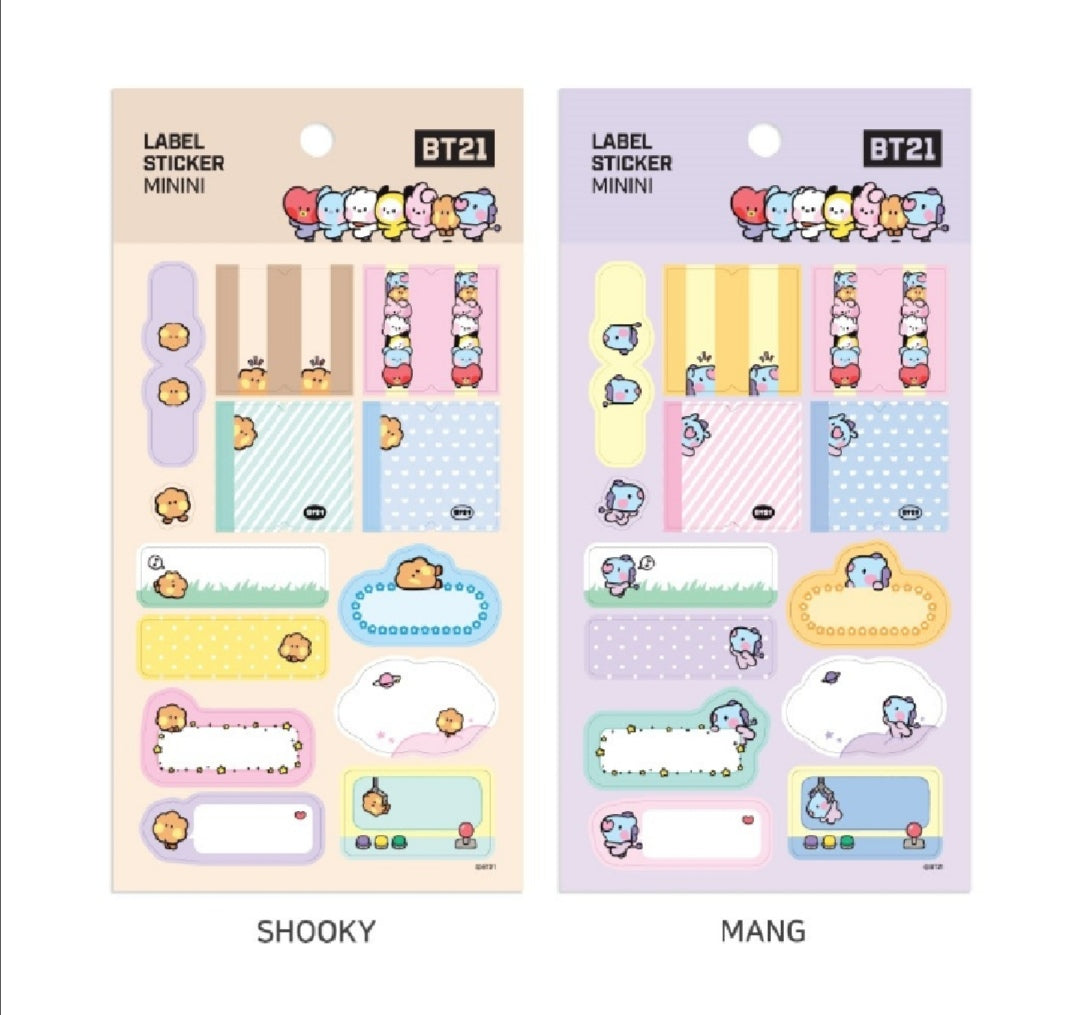 [PREORDER] BT21 - LABEL STICKER MININI