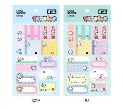 [PREORDER] BT21 - LABEL STICKER MININI