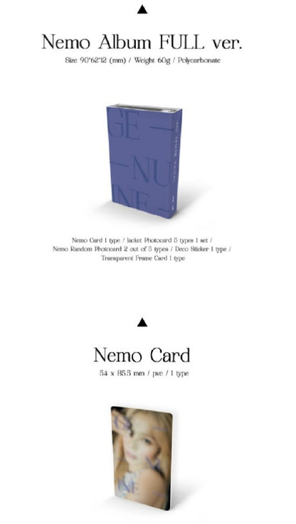 [PREORDER] SUNYE - SUNYE 1ST SOLO ALBUM GENUINE (NEMO ALBUM FULL VER.)