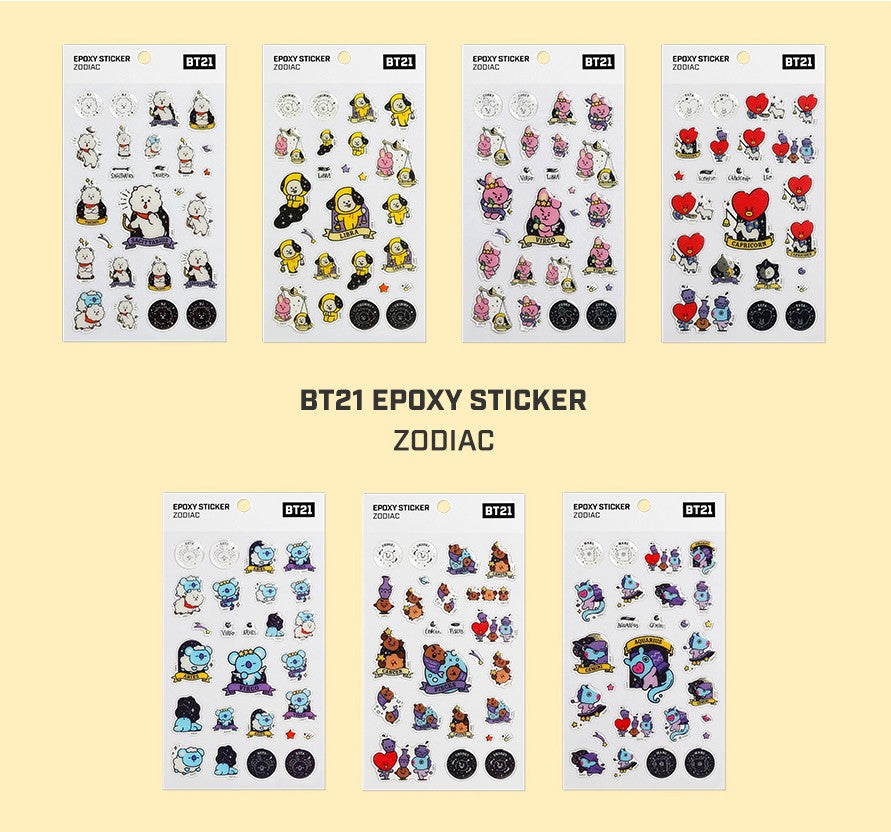 [PREORDER] BT21 - EPOXY STICKER ZODIAC