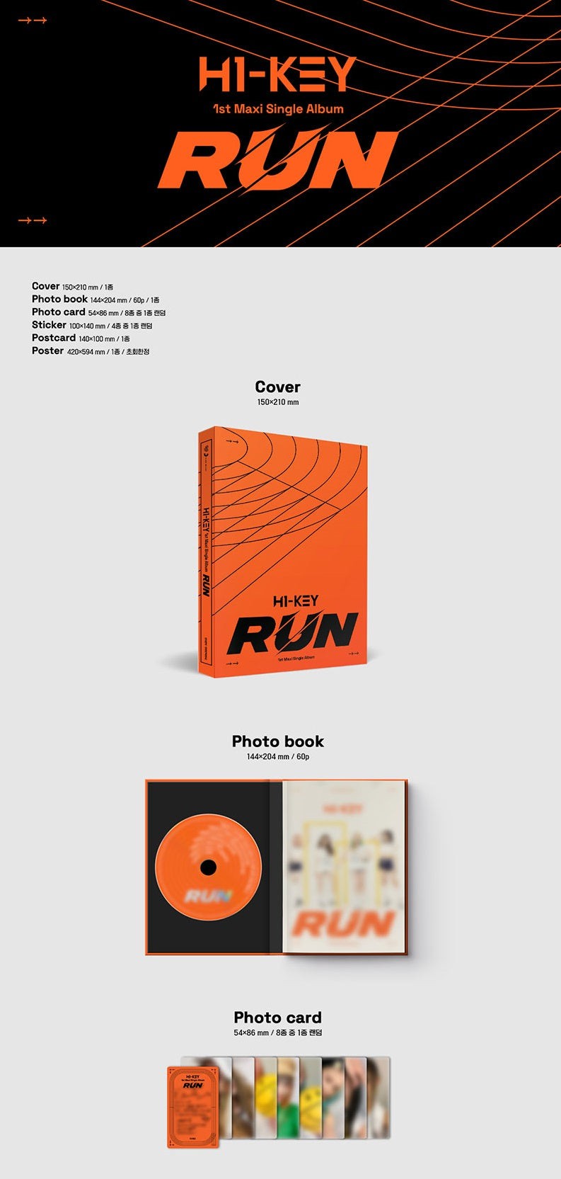 [PREORDER] H1-KEY - RUN (1ST MAXI SINGLE ALBUM)