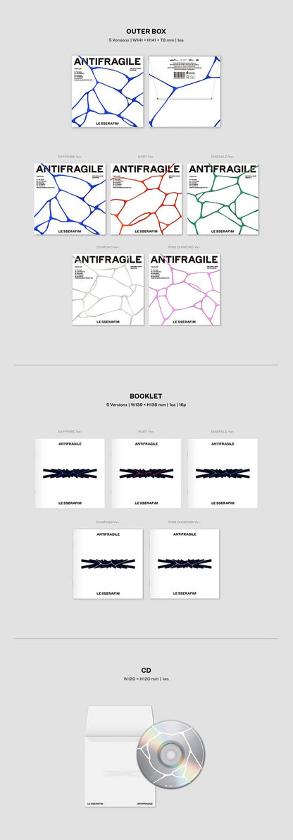 [PREORDER]  LE SSERAFIM - ANTIFRAGILE (2ND MINI ALBUM) COMPACT VER. SET