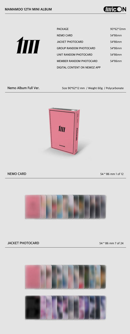 [PREORDER] MAMAMOO - MIC ON (12TH MINI ALBUM) NEMO VER.